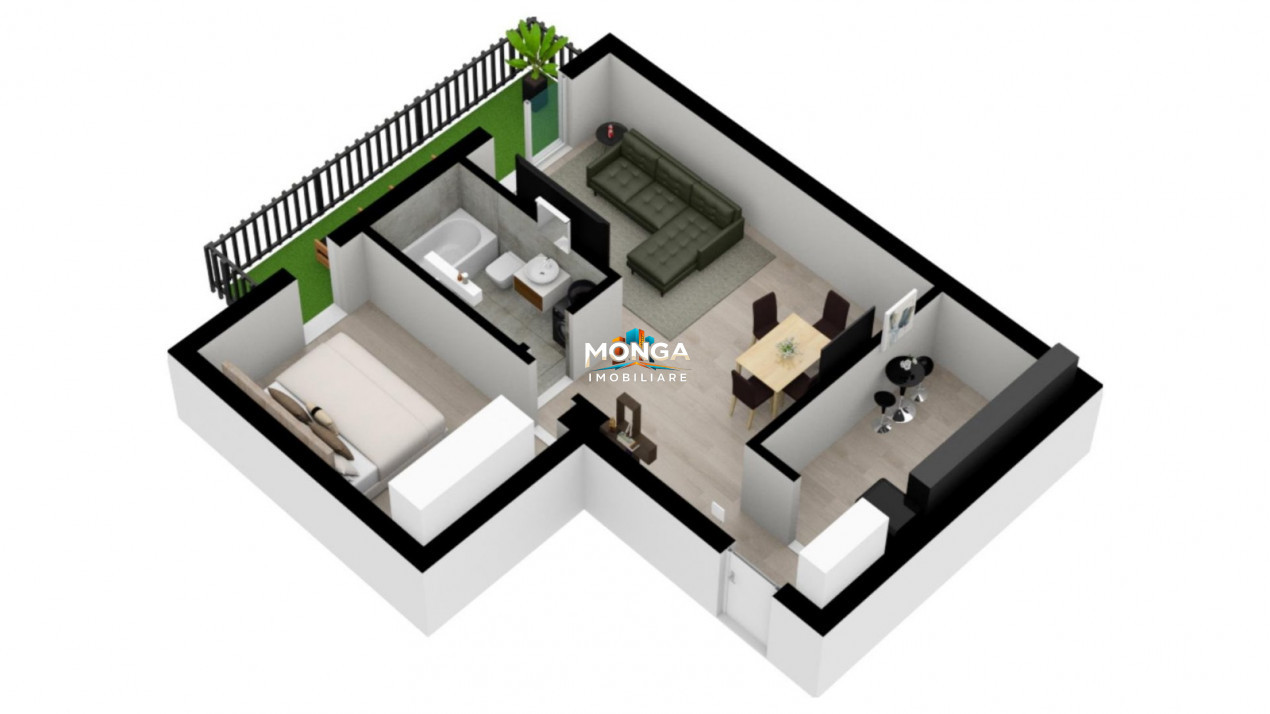 Apartament 2 camere | 0 comision | 54mp | Otopeni | Demisol cu gradina | Metrou