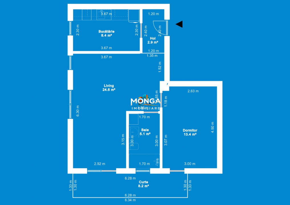 Apartament 2 camere | 0 comision | 54mp | Otopeni | Demisol cu gradina | Metrou
