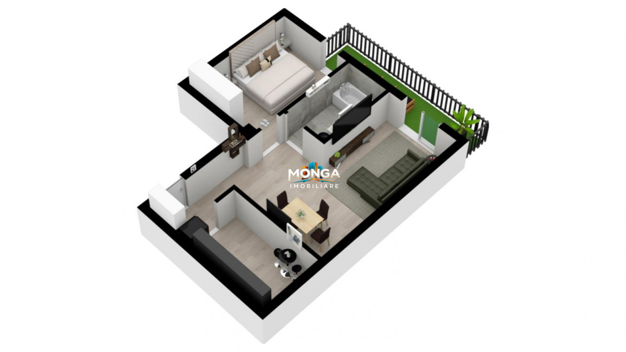 Apartament 2 camere | 0 comision | 54mp | Otopeni | Demisol cu gradina | Metrou