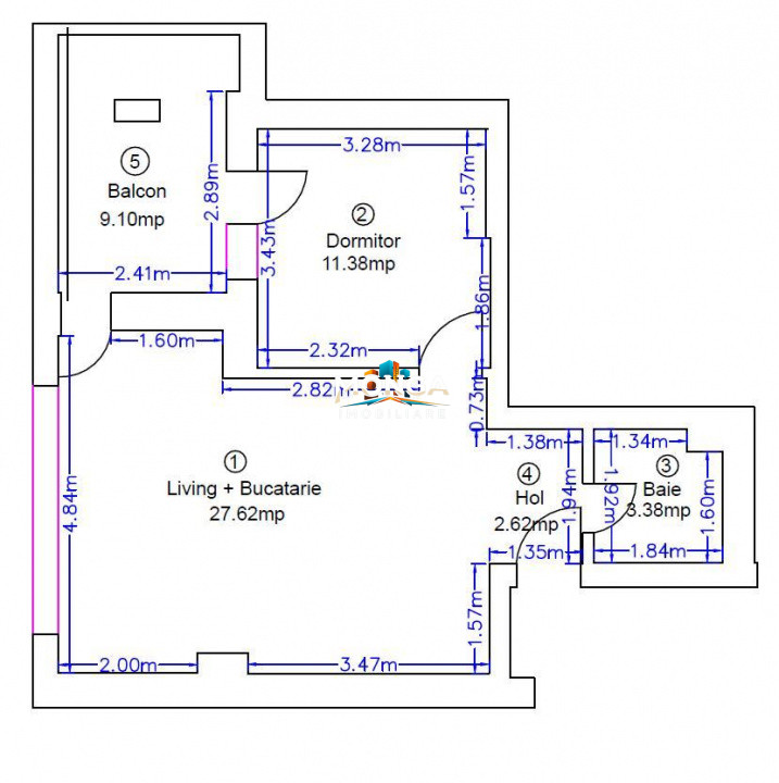 Apartament 2 camere 54mp | 0 Comision | Pipera Rond OMV | Ivory