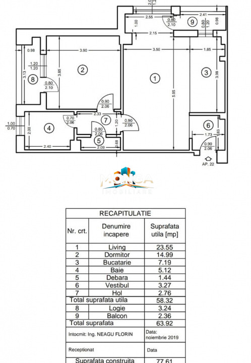 Apartament 2 Camere 58mp | 0 comision | Pipera City Lights | Mobilat Utilat