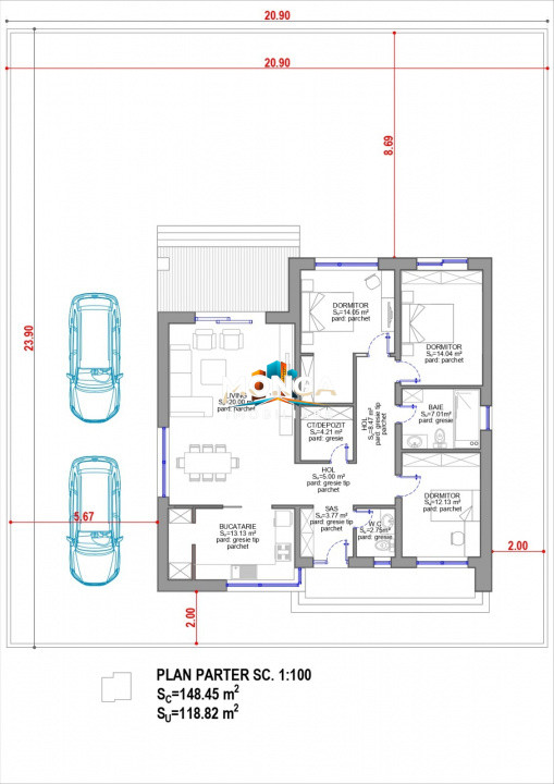 Casa 4 camere 120mp | 0 comision | Snagov Ciofliceni | 500mp teren | padure