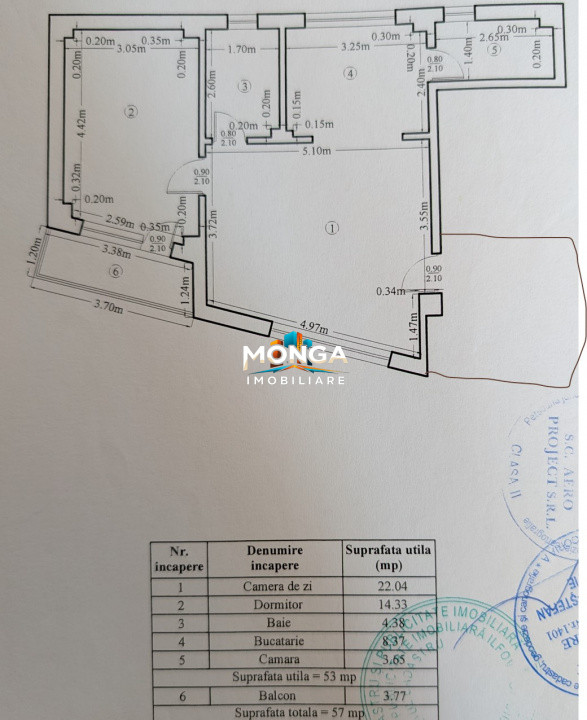 Apartament 2 camere 53mp+anexa | 0 comision | Otopeni 23 Aug | Mobilat | Parcare