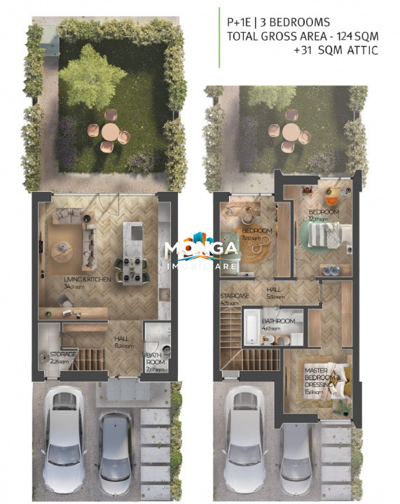 Casa 4 camere + mansarda 126mp | Insiruita  | 0 comision | Tunari Amber Forest