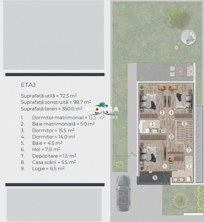 Casa 5 camere 153mp | 0 comision | Tunari | 350mp teren | Scoala Americana