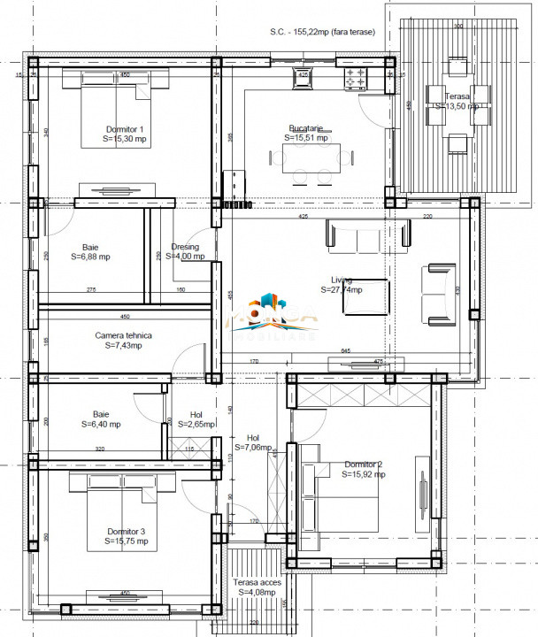 Casa 4 Camere 120mp | TVA inclus - 0 Comision | teren 500mp | Balotesti