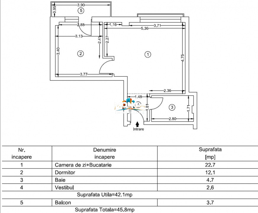 Apartament 2 camere 46mp| 0 comision | Otopeni - Maramures | parcare | metrou
