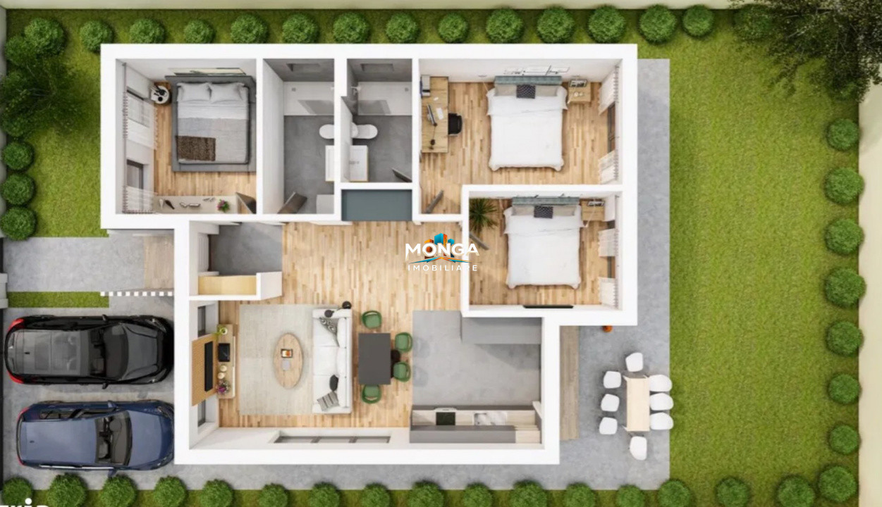 Casa 4 camere 93mp | 0 comision | Tunari Aerocity | mobilat utilat | 250mp teren