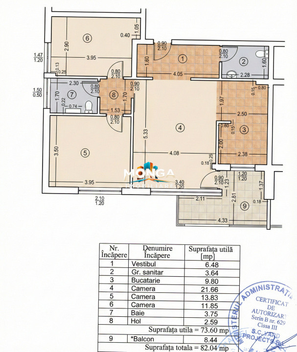 Apartament 3 camere 74mp | 0 comision | Otopeni | Mobilat utilat