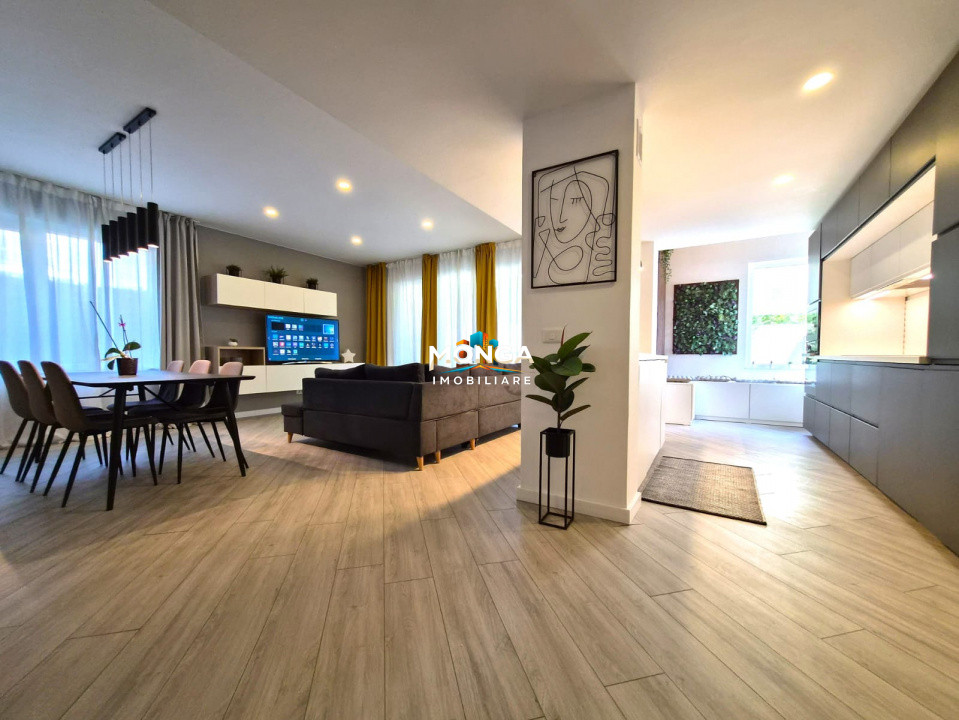 Apartament 3 camere 90mp + curte 70mp | 0 comision | Pipera | Mobilat Utilat