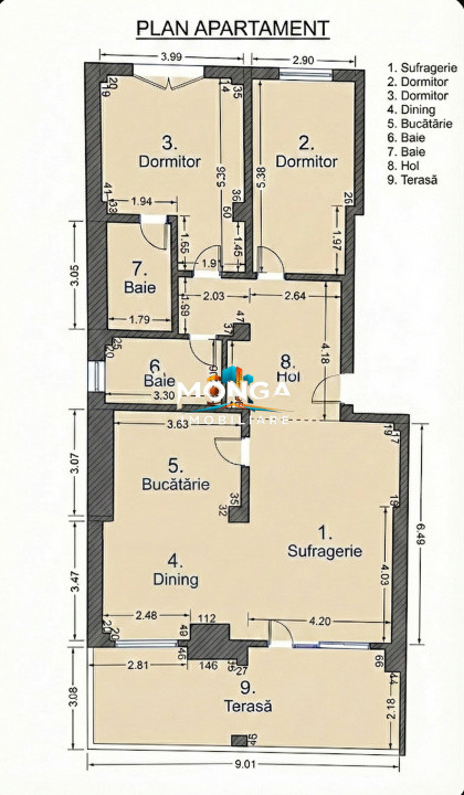 Apartament 3 camere 115mp terasa si curte | 0 comision | Ibiza Sol parter