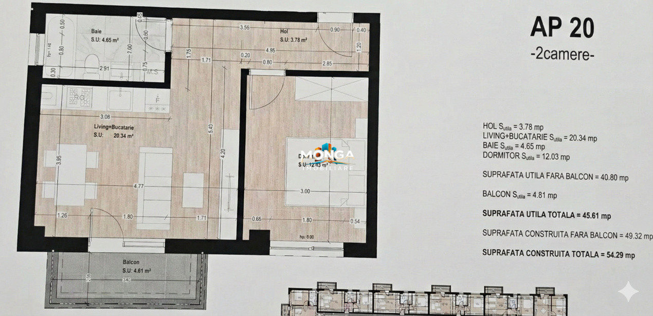 Apartament 2 camere 46mp | 0 comision | Otopeni Avram Iancu | Parcare