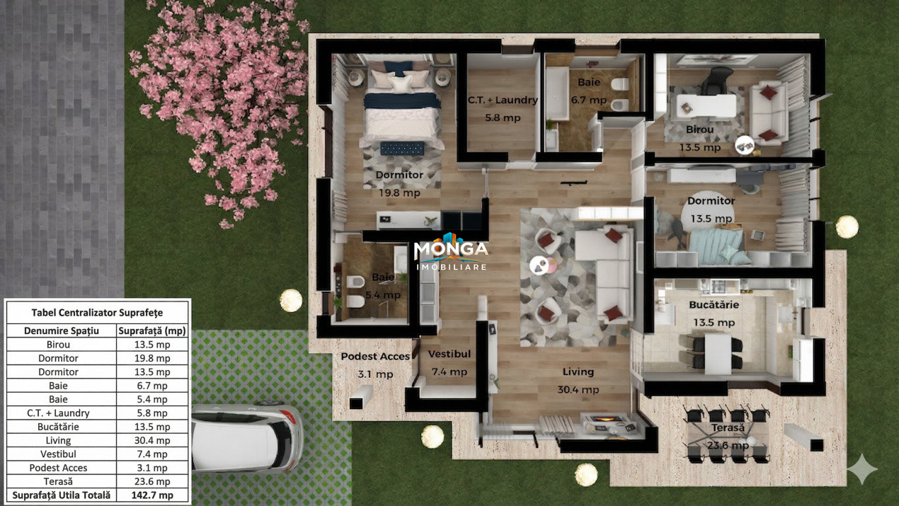 Casa 4 camere 120mp | 0 comision | Corbeanca Cantonului | Mobilat si Utilat