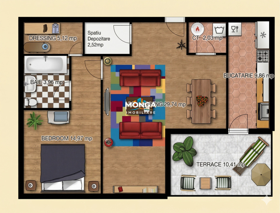 Apartament 2 camere 73mp +10mp terasa | 0 Comision | Felicity - Padurea Baneasa