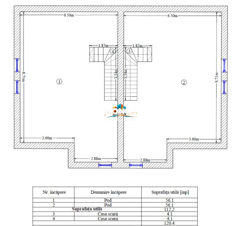 Duplex 5-6 camere 170mp | 0 comision | Balotesti| mobilat utilat | 200mp teren