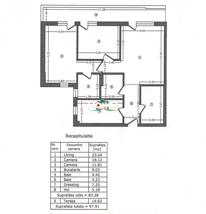 Apartament 3 camere 84mp +15mp terasa | 0 comision | Biharia Zeletin