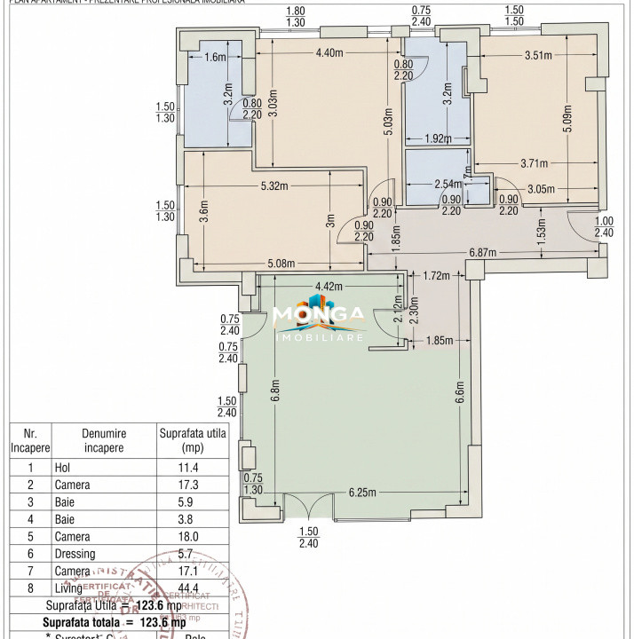 Apartament 4 camere 124mp + curte | 0 comision | Pipera Iancu Nicolae | mobilat