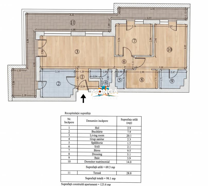 Apartament 3 camere 70+30mp | 0 comision | H Pipera Lake | Mobilat Utilat