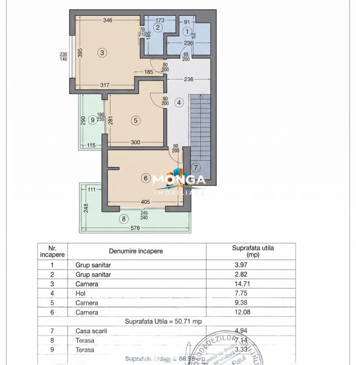 Duplex 4 camere 100mp | 0 comision | Tunari | toate utilitatile