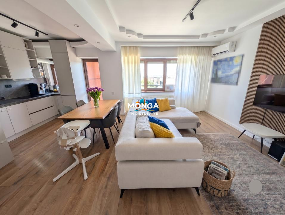 Apartament 3 camere 80mp | 0 comision | Pipera - Scoala Americana | mobilat util