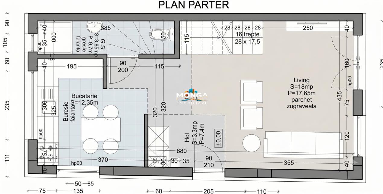 Casa 4 camere 90mp | 0 comision | Tunari | Nou