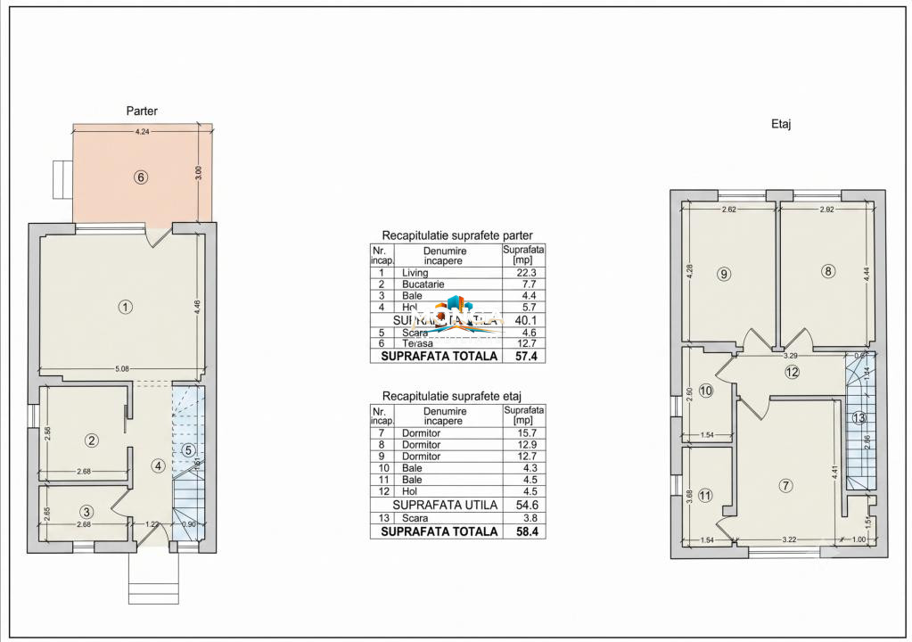 Duplex 4 camere 100mp | 0 comision | Otopeni | mobilat utilat | 165mp teren