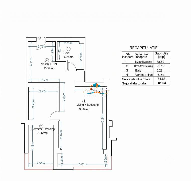 Apartament 2 camere 82mp | 0 comision | Ivory Residence | OMV Pipera | Mobilat