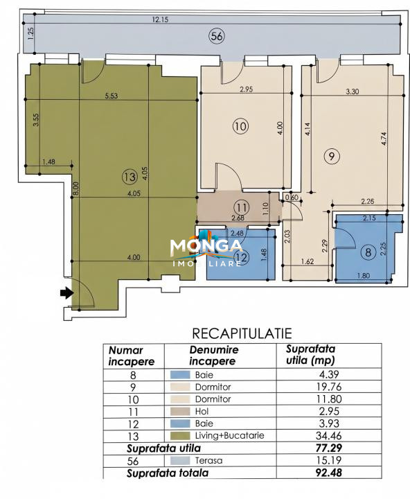 Apartament 3 camere 77mp | 0 comision | Petrom City - Park Residence