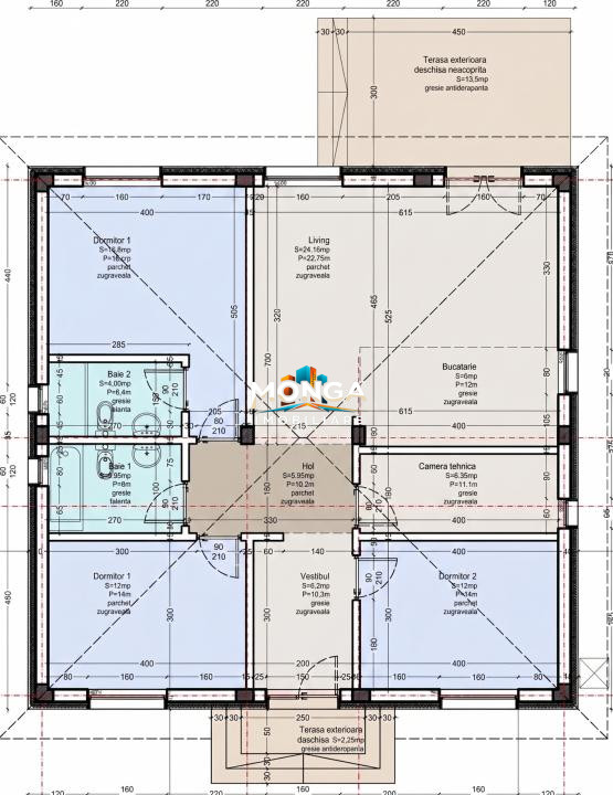 Casa 4 camere parter 100mp | 0 comision | Balotesti - Bavaria | Teren 380mp