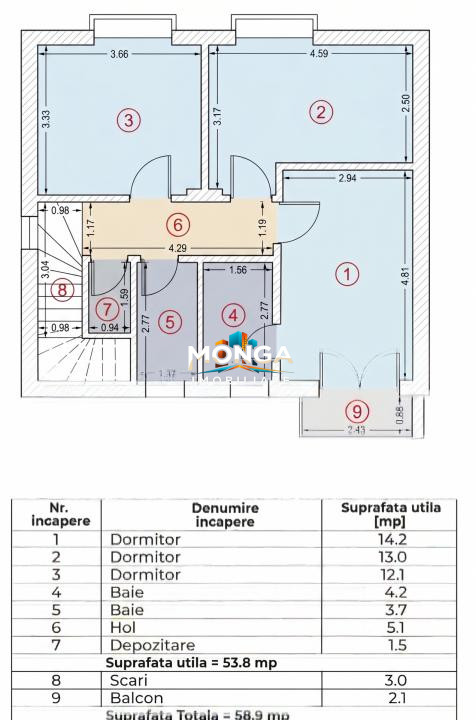 Casa 4 camere 114mp | 0 comision | Tunari | mobilat utilat | 345mp teren