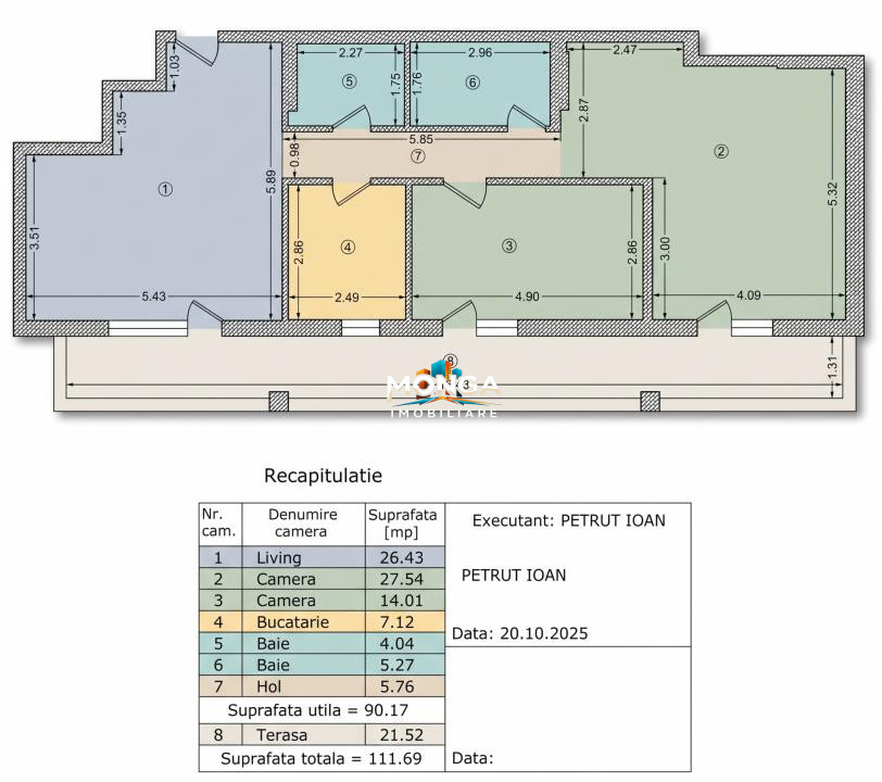 Apartament 3 camere 90mp +21mp terasa | 0 comision | Biharia Zeletin