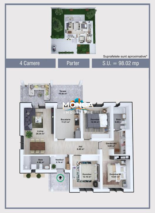 Casa 4 camere 100mp | 0 comision | Tamasi | Mobilat Utilat | 500mp teren