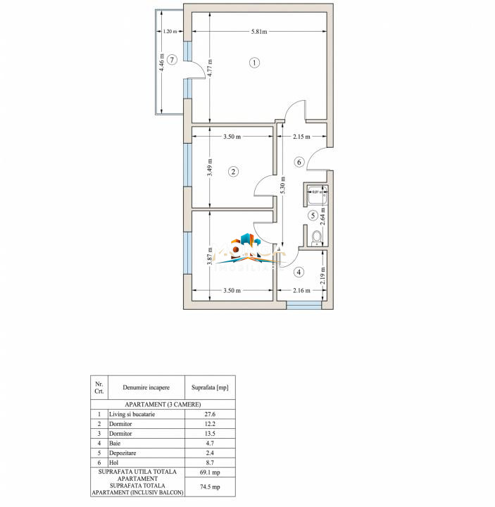 Apartament 3 camere 69mp | 0 comision | Nou | Tunari - Otopeni