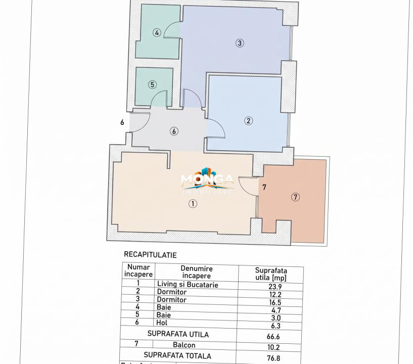 Apartament 3 camere 67mp | 0 comision | Cortina North | Parcare | Mobilat Utilat