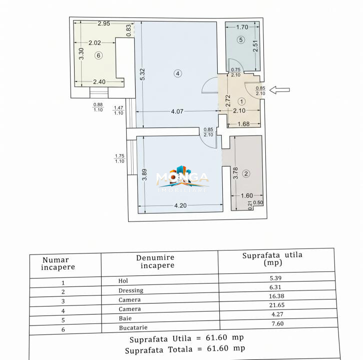 Apartament 2 camere 62mp | 0 comision | Otopeni Rin Nord - Aeroport