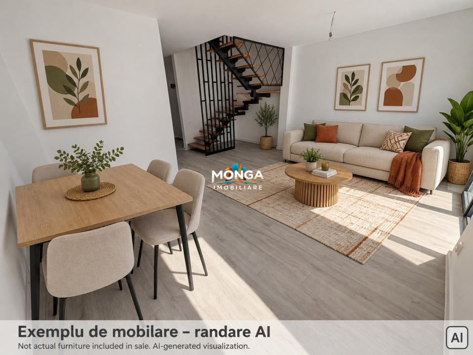 Casă înșiruită 3 camere 80 mp | 0 Comision | Otopeni | P+1+mansarda