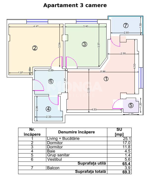 Apartament 3 camere 65mp | 0 Comision | Otopeni Libertatii | Bloc Nou