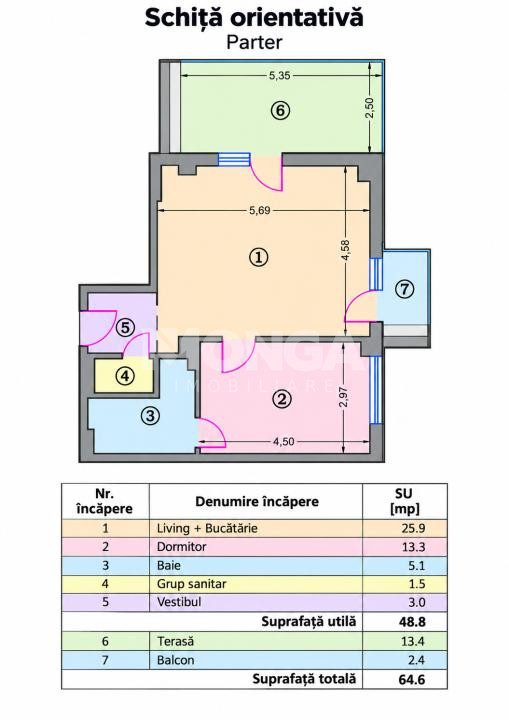 Apartament 2 camere 49mp | 0 Comision | Otopeni Libertatii | Gradina | Bloc Nou