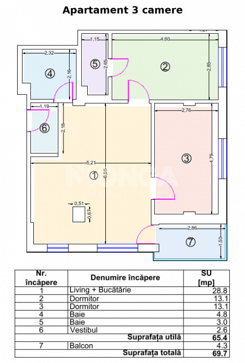 Apartament 3 camere 65mp | 0 Comision | Otopeni Libertatii | Bloc Nou